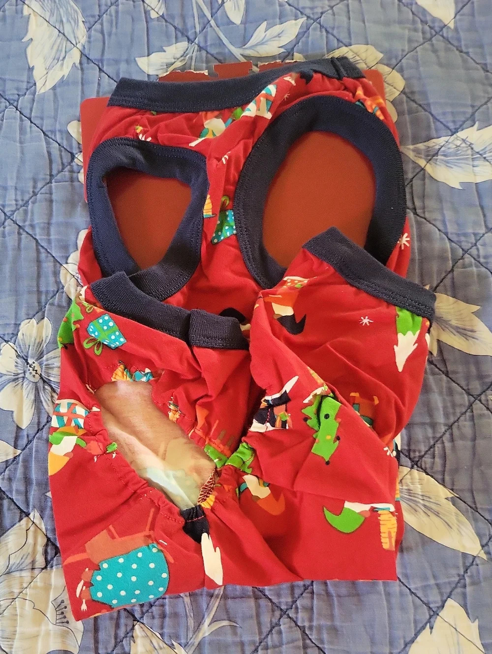 Wondershop Red Pet Dog Pajama Set with Holiday Camping Gnomes New Small